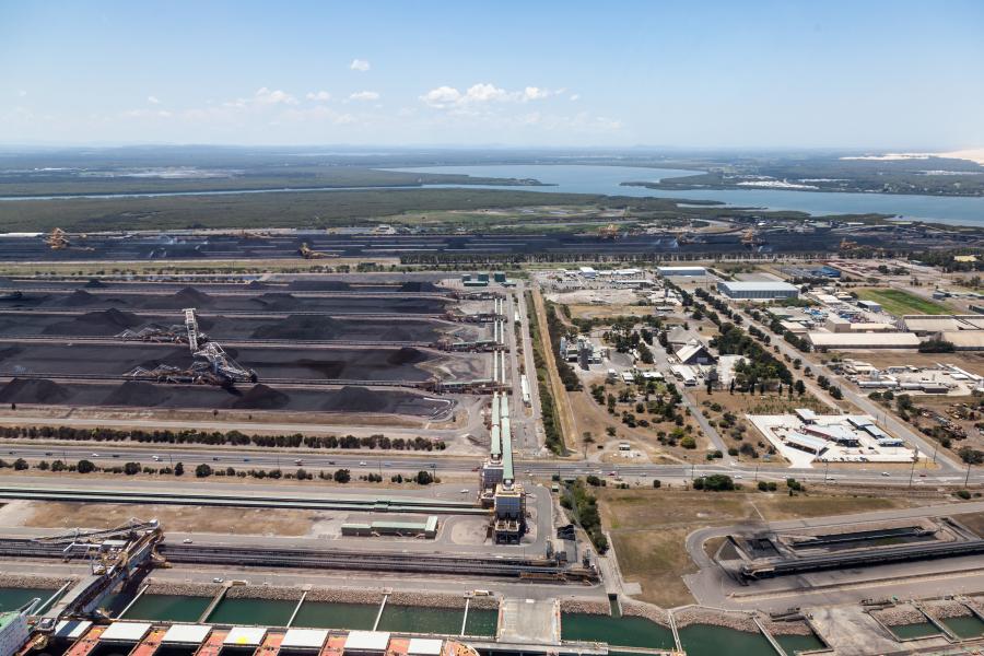 aerial shot of Kooragang Island