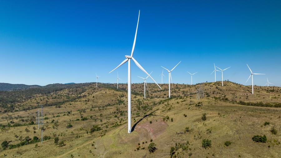 Landscape with wind turbines