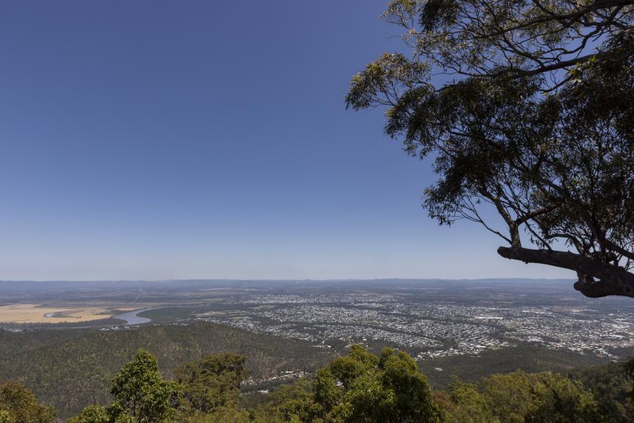 The town of Rockhampton viewed from near Mountain top