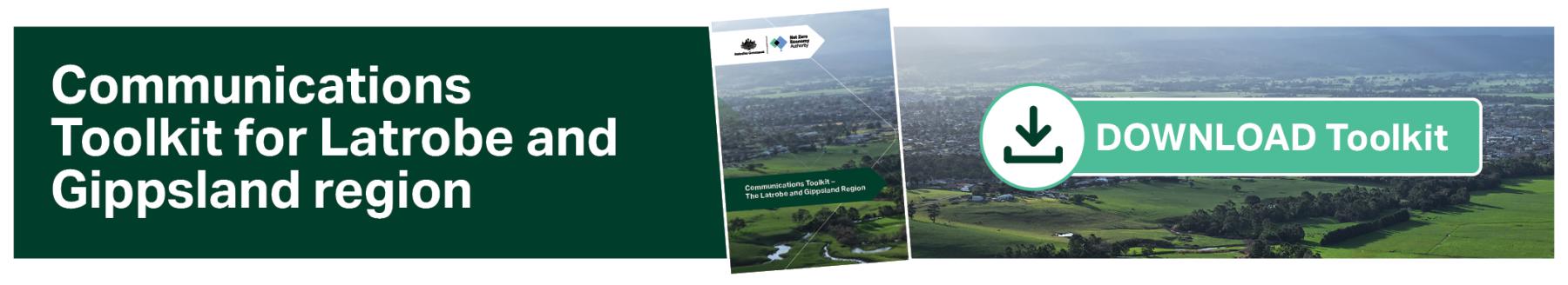 Banner saying 'Communications Toolkit for Latrobe and Gippsland region, Download Toolkit'