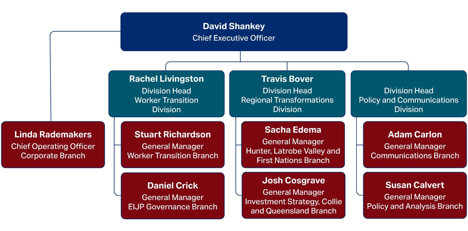 Chart of the NZEA's executive structure