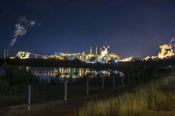 Alumina Smelter lights at night