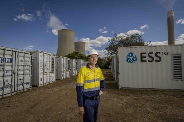 Worker at Stanwell Power Station - Battery storage