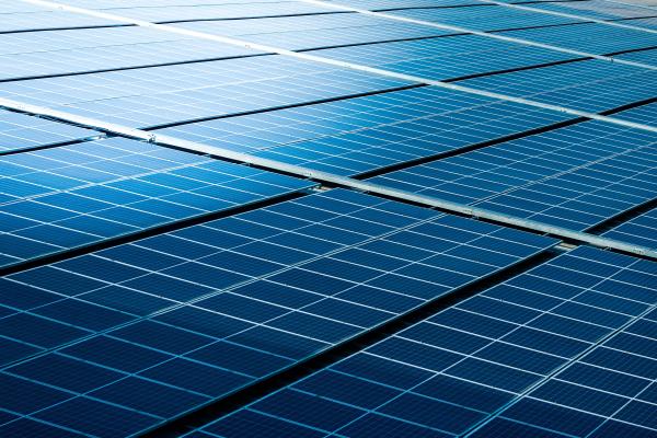 close up solar panels
