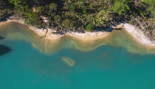 Aerial view of Black Diamond Lake
