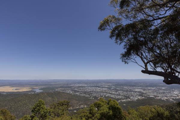 The town of Rockhampton viewed from near Mountain top